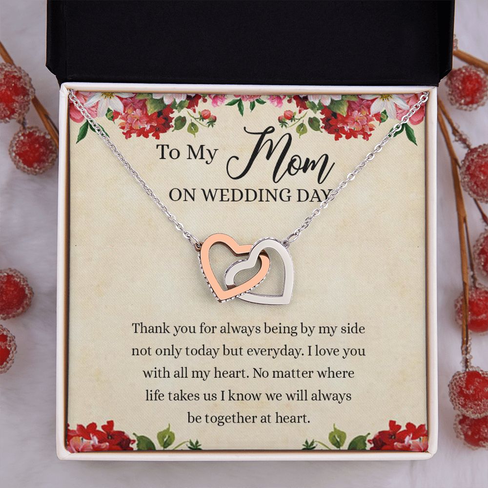 Gift for Mother of The Groom Necklace Gift for Mom on Wedding Day Gift for Maid of Honor Gift for Bridesmaid Proposal Gift to My Mom Necklace from Daughter Interlocking Hearts Necklace