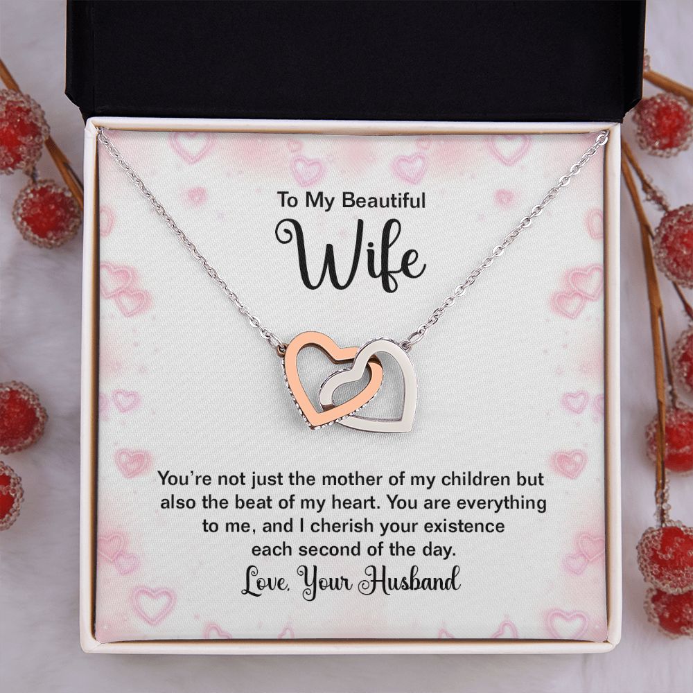 To My Beautiful Wife Necklace, Wedding Anniversary Jewelry For Women, Necklace For Wife from Husband, Gifts For Wife Birthday Gifts Necklace, Jewelry With Message Card In A Gift Box