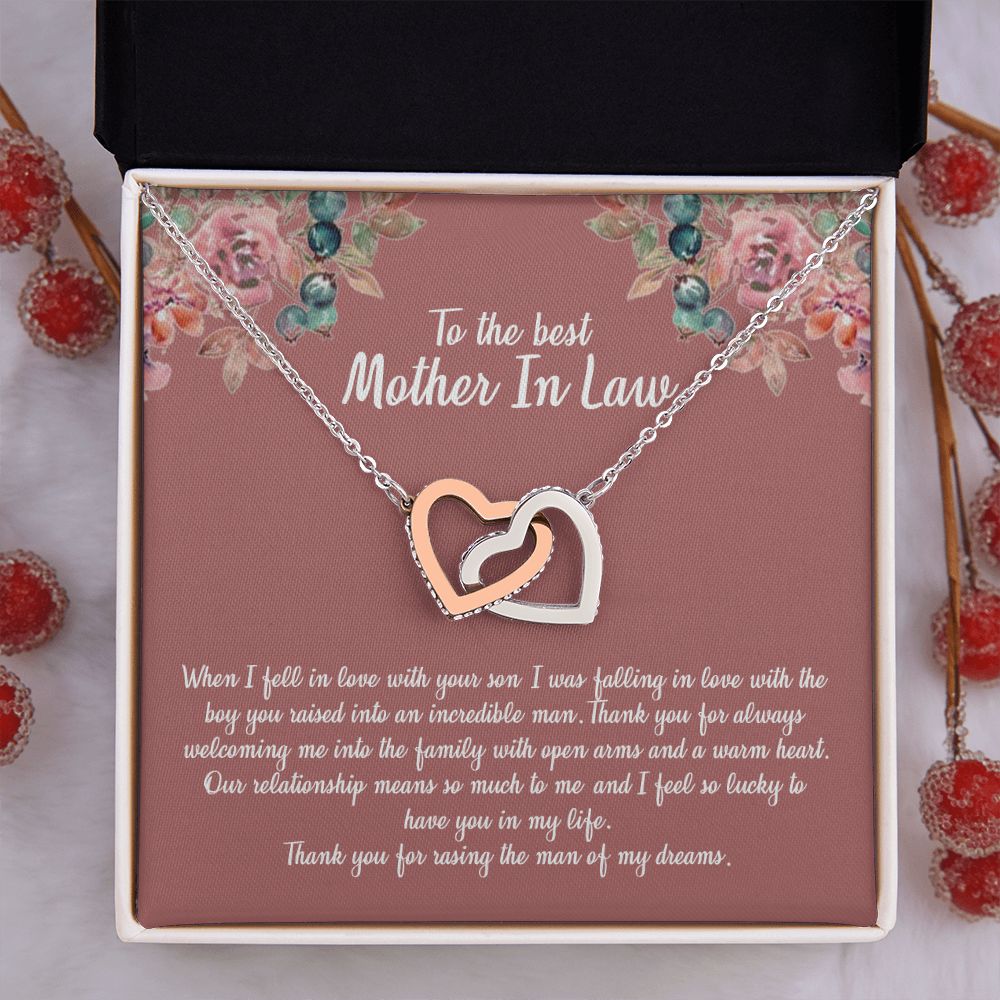 Mother in Law Necklace, Jewelry for Women, Future Mother in Law Gifts from Daughter in Law, Mother of Bride Gifts For Mother in Law, Birthday Gifts For Mother In Law From Daughter In Law11 Interlocking Hearts Necklace
