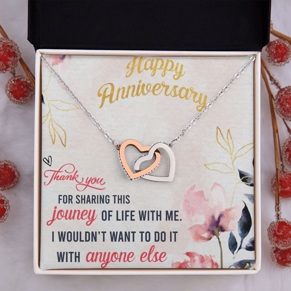 To My Wife Necklace, Wedding Anniversary Jewelry For Women, Necklace For Wife from Husband, Gift For Wife Birthday Gifts From Husband Necklace, Jewelry With Message Card In A Gift Box9 Interlocking Hearts Necklace