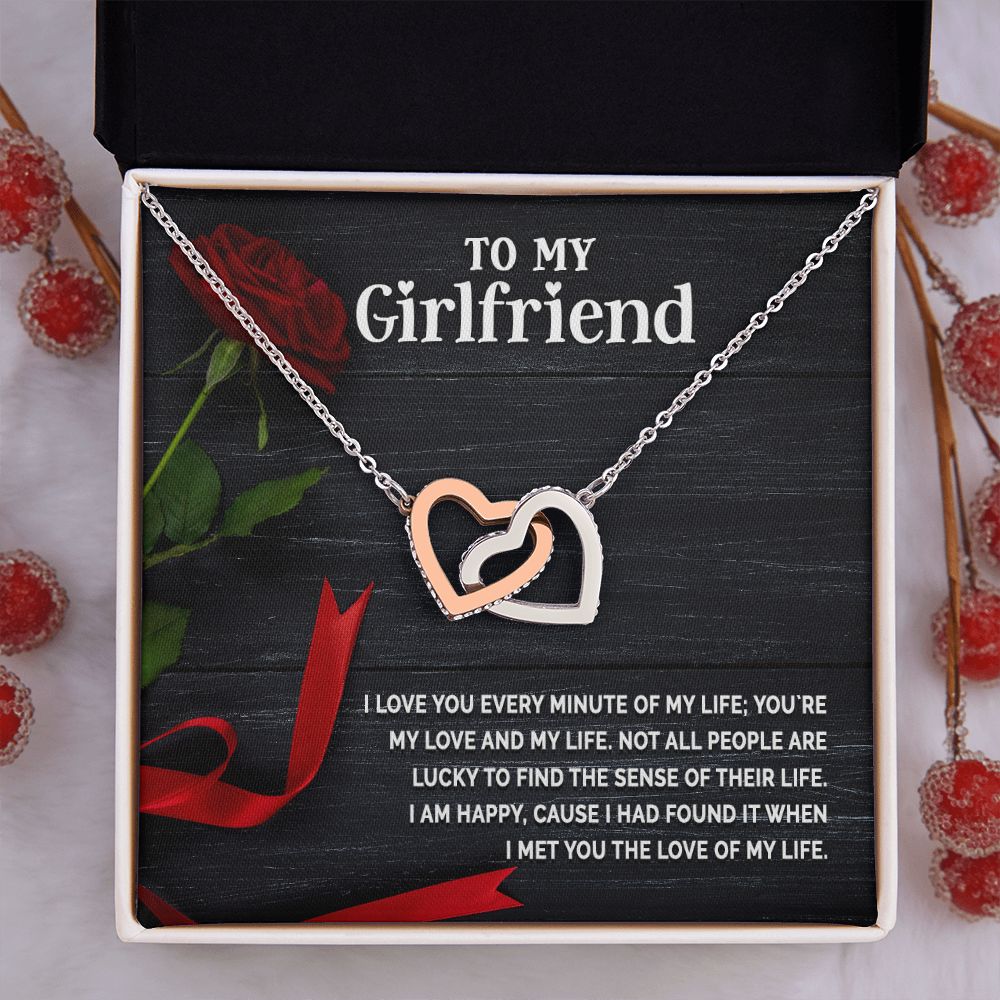 To My Girlfriend Necklace from Boyfriend To My Future Wife Necklace Jewelry For Girlfriend Gift For Girlfriend Gift for Her Romantic Birthday Valentines Day Gift For Girlfriend Gifts Necklaces Interlocking Hearts Necklace