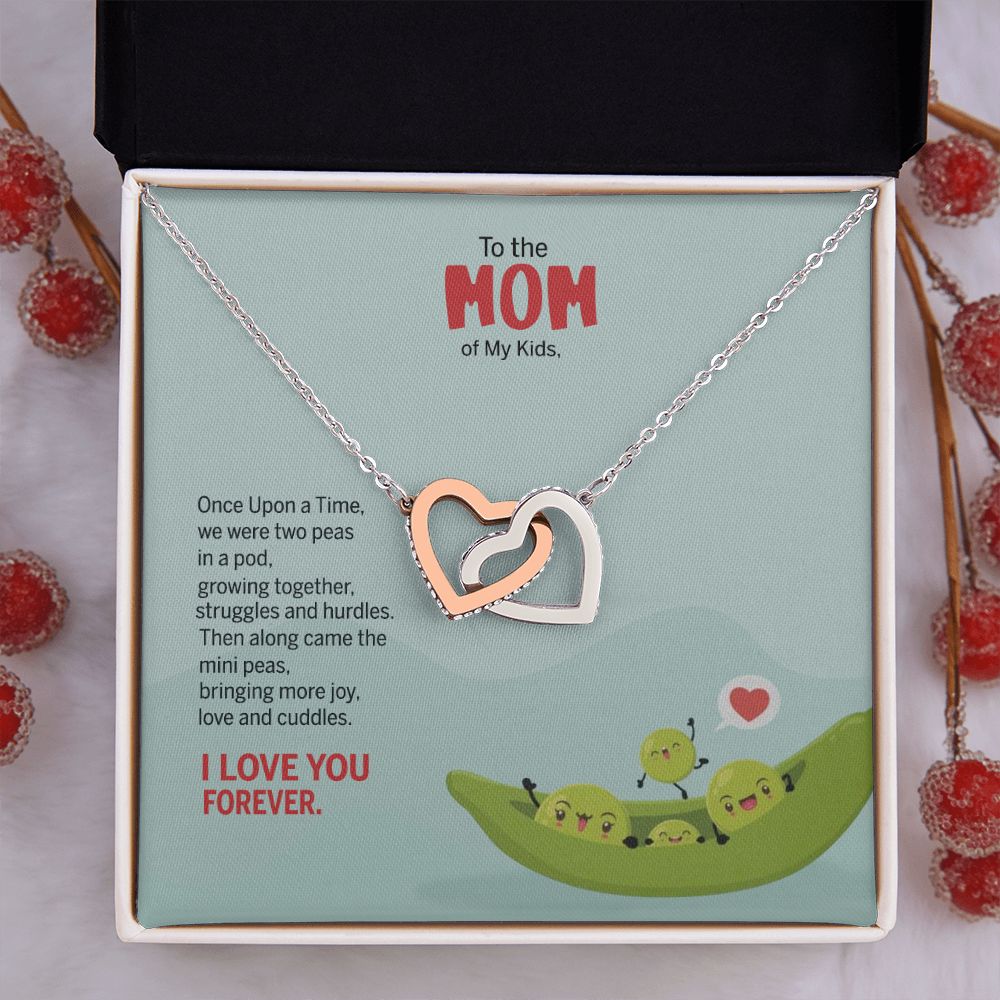 To My Mom Peas Pod Necklace From Kids, Gift For Mom On Mother's Day Jewelry Mom Interlocking Hearts Necklace