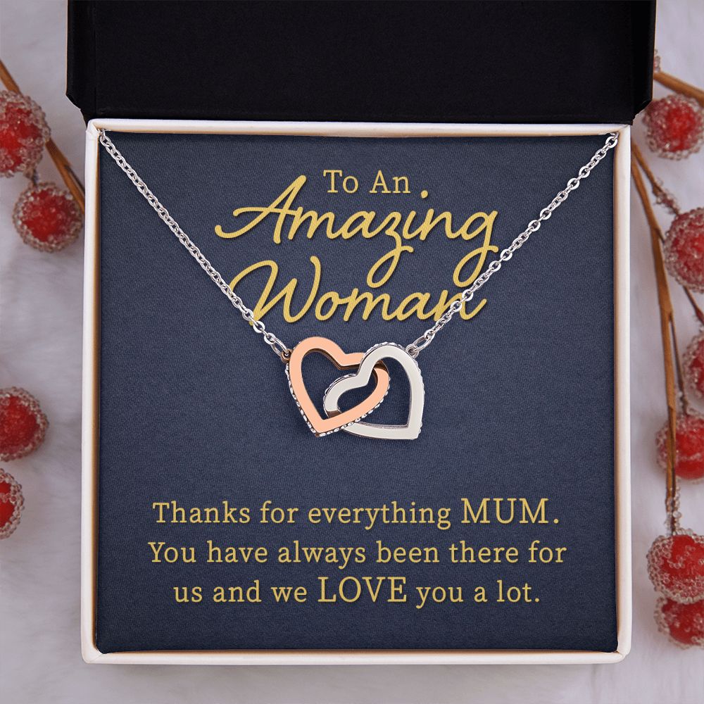 Birthday Gifts For Wife, To My Wife Necklace Gifts For Wife From Husband, To My Wife Jewelry For Women , To My Wife Necklace  from Husband Wedding Anniversary Present For Wife, Wife Jewelry Christmas 3 Interlocking Hearts Necklace