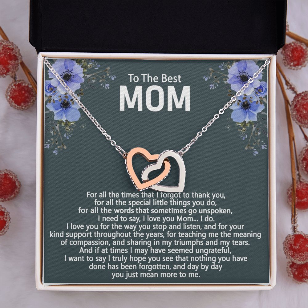 To The Best Mom Love Knot Necklace Gift For Mom On Mother's Day Interlocking Hearts Necklace
