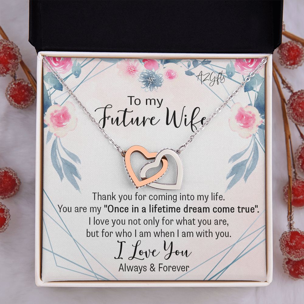 To My Girlfriend Necklace from Boyfriend To My Future Wife Necklace Jewelry For Girlfriend Gift For Girlfriend Gift for Her Romantic Birthday Valentines Day Gift For Girlfriend Gifts Necklaces for Interlocking Hearts Necklace