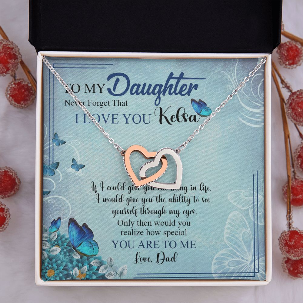 Mother Daughter Gift Ideas, To My Daughter Gift Necklace from Mom, Jewelry Pendant Present for Daughter, Birthday Christmas Gift Graduation Gifts for Daughters, Mother and Daughter Necklace 21 Interlocking Hearts Necklace