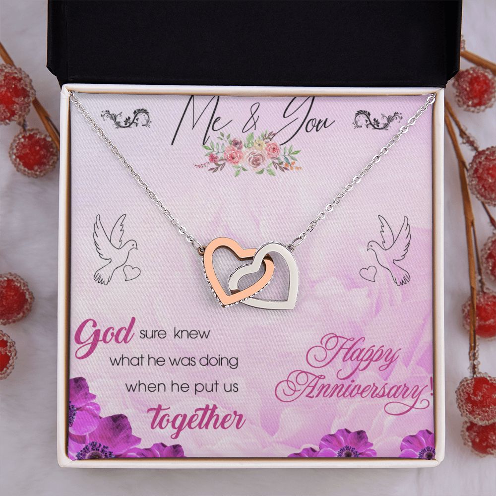 To My Wife Necklace, Wedding Anniversary Jewelry For Women, Necklace For Wife from Husband, Gift For Wife Birthday Gifts From Husband Necklace, Jewelry With Message Card In A Gift Box8 Interlocking Hearts Necklace