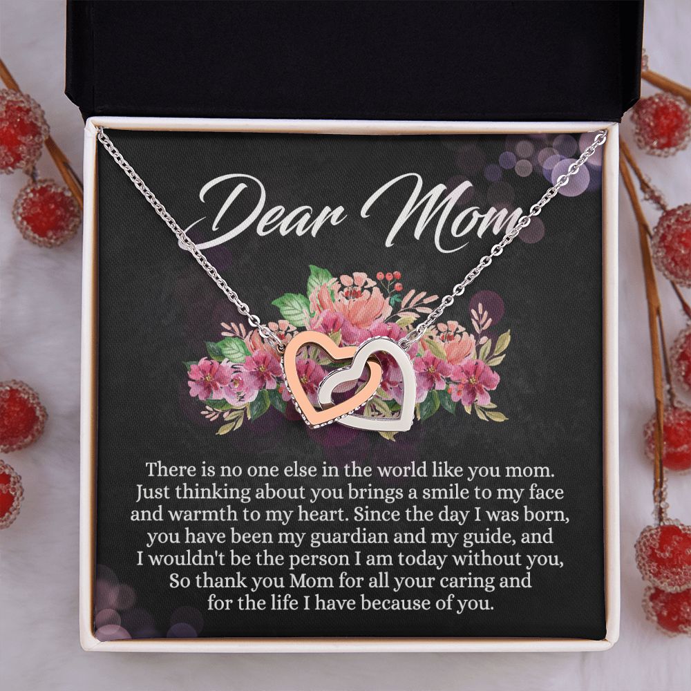 To My Mom Necklace, Mothers Day Gift From Daughter, Mom Gifts Idea, Mothers Day Necklace From Daughter, Mothers Day Gift From Son, Gift For Mom From Son, Mothers Day Jewelry Box Interlocking Hearts Necklace