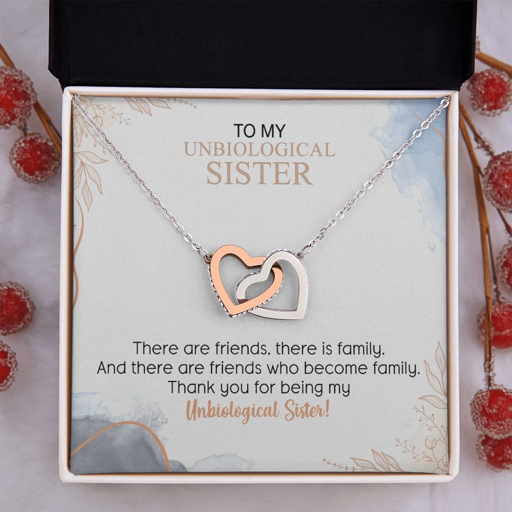 Best Friend Necklace For Unbiological Sister Soul Sister Gift Bestie Birthday Interlocking Hearts Necklace