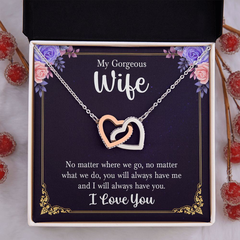 Birthday Gifts For Wife, Necklace Gifts For Wife From Husband, To My Wife Jewelry For Women , To My Wife Necklace  from Husband Wedding Anniversary Present For Wife, Beautiful Wife Jewelry Christmas15 Interlocking Hearts Necklace