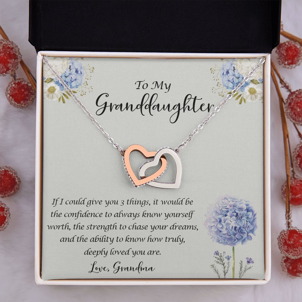Gifts For Graduate Congrats Senior Gifts from Grandma to Granddaughter Necklace Interlocking Hearts Necklace