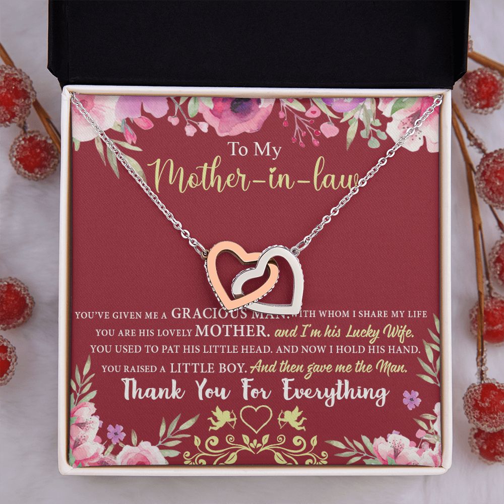 Mother in Law Necklace, Jewelry for Women, Future Mother in Law Gifts from Daughter in Law, Mother of Bride Gifts For Mother in Law, Birthday Gifts For Mother In Law From Daughter In Law7 Interlocking Hearts Necklace