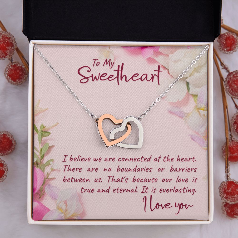 To My Wife Necklace from Husband, Personalized Necklace for Women, Luxury Necklace for Wife from Man Men, Wedding Anniversary Present For Wife, Beautiful Wife Jewelry Christmas Birthday Gift For Wife19 Interlocking Hearts Necklace
