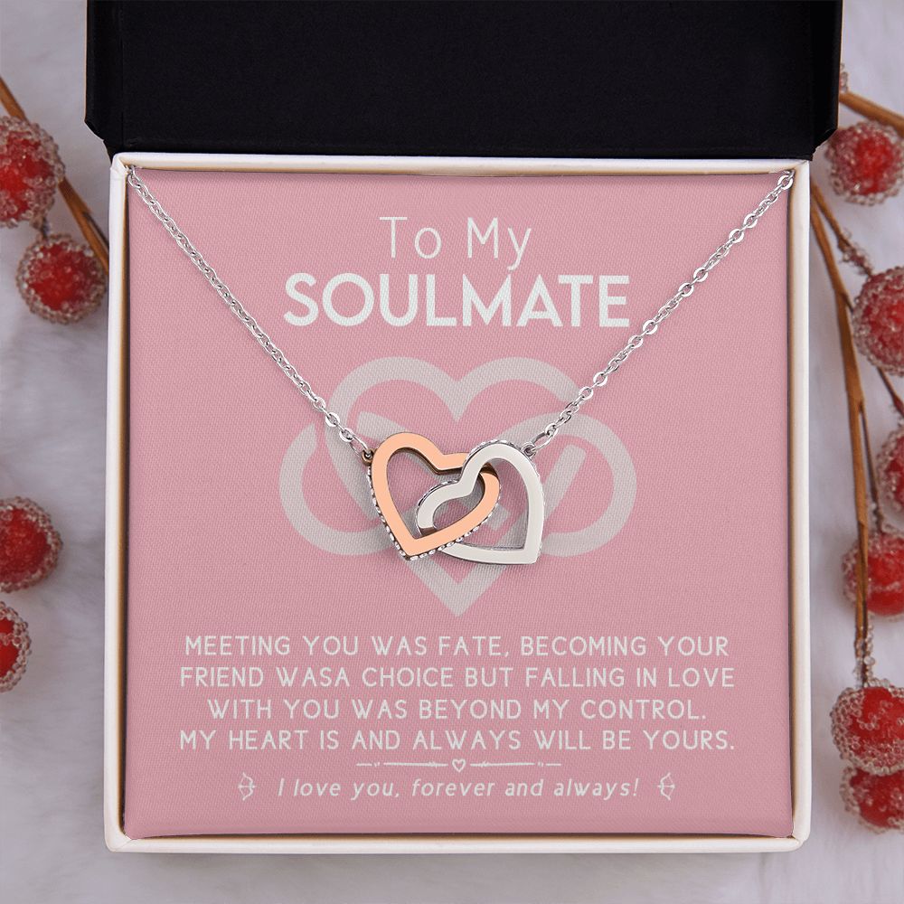 To My Soulmate Forever Love Necklace Gift For Soulmate Jewelry For Girlfriend Interlocking Hearts Necklace