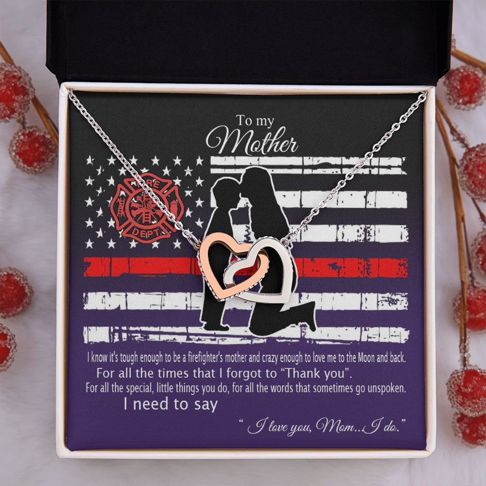 Mom Necklace Gifts for Mom from Daughter to Mom Gifts for Mothers Day from Daughter, To My Mom Necklace from Daughter to Mom Birthday Gifts Necklace with Message Card and Gift Box2233 Interlocking Hearts Necklace