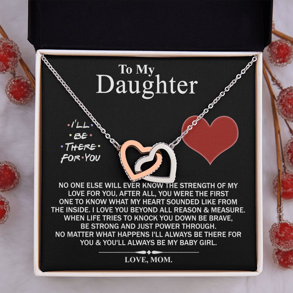 Mother Daughter Gift Ideas, To My Daughter Gift Necklace from Mom, Jewelry Pendant Present for Daughter, Birthday Christmas Gift Graduation Gifts for Daughters, Mother and Daughter Necklace 2138 Interlocking Hearts Necklace