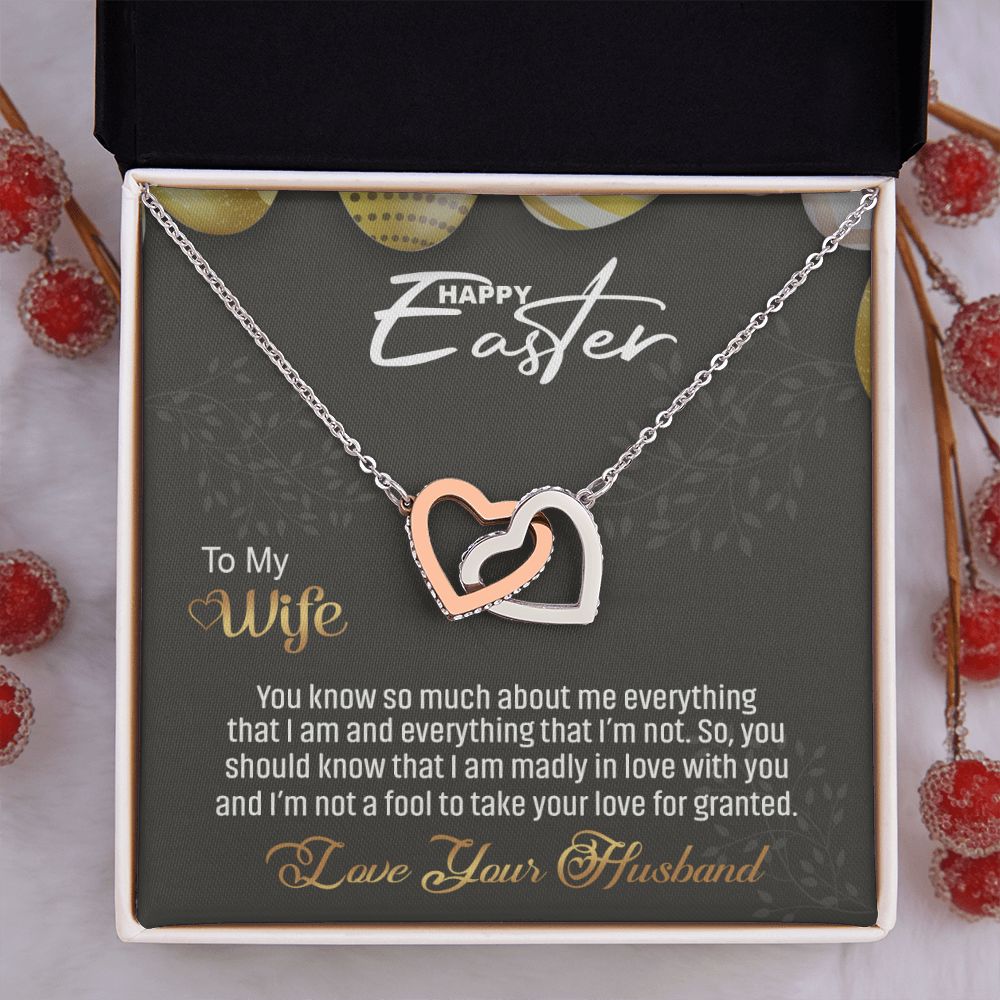 To my Wife Love Knot Necklace, Easter Gift for Wife Necklace, Easter Necklace Interlocking Hearts Necklace