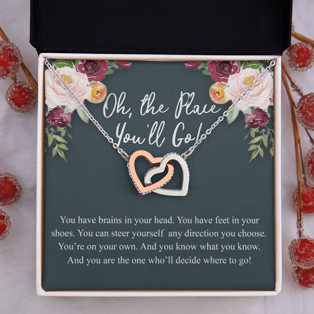 Best gift for her on graduation, Graduation Gifts Jewelry Congrats Graduation Pendants Gift For Daughter, Granddaughter, Niece, Sister Graduation Gift For Daughter Interlocking Hearts Necklace