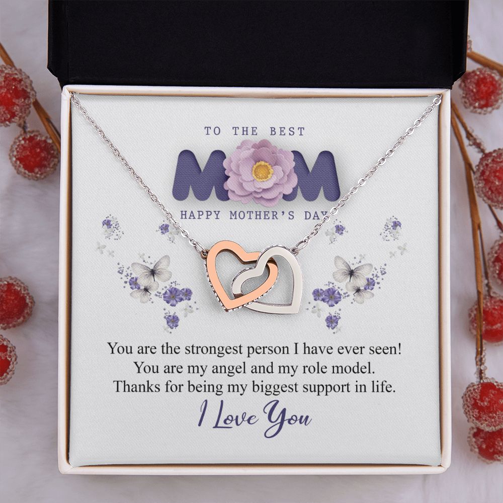 To The Best Mom Necklace, Best Mom Gifts, Mothers Day Gifts, Birthday Gift For Mom Interlocking Hearts Necklace