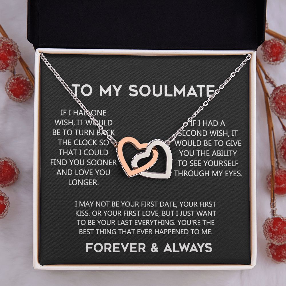 To My Soulmate Eternal Hope Necklace  Wife Soulmate Valentines Day Gift for Her 175144059615 Interlocking Hearts Necklace