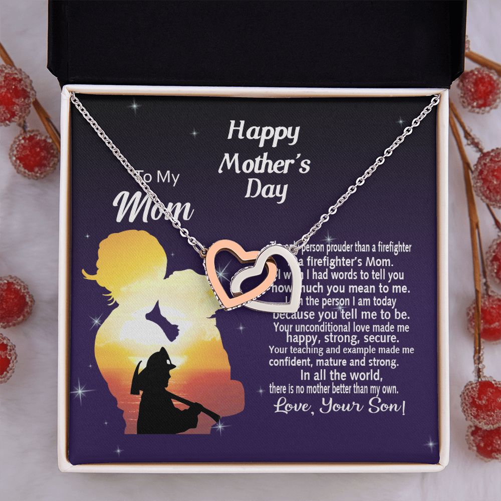 Mom Necklace Gifts for Mom from Daughter to Mom Gifts for Mothers Day from Daughter, To My Mom Necklace from Daughter to Mom Birthday Gifts Necklace with Message Card and Gift Box14 Interlocking Hearts Necklace