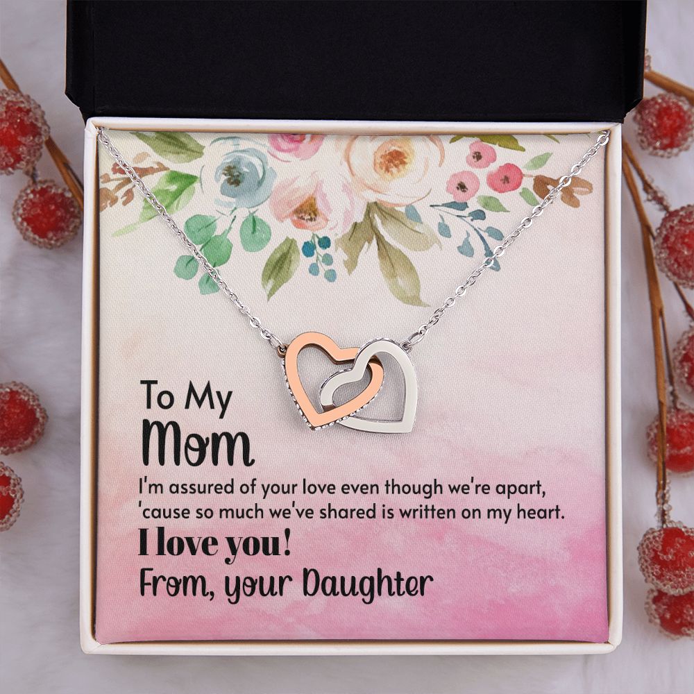 To My Mom Necklace, Gift For Mom, Mother's Day Gift from Daughter, Mom Jewelry Gift for Mothers Day, Birthday Gift for Mother, Moms Gift from Daughter Son, Necklace for Mom Mother 21 Interlocking Hearts Necklace