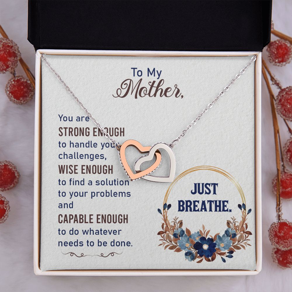 To My Mother Necklace Pendant Gift From Daughter In Law Necklace Strong Enough Gift For To Mom Happy Mother's Day Mother In Law Gift On Birthday Anniversary Gift 30821 Interlocking Hearts Necklace