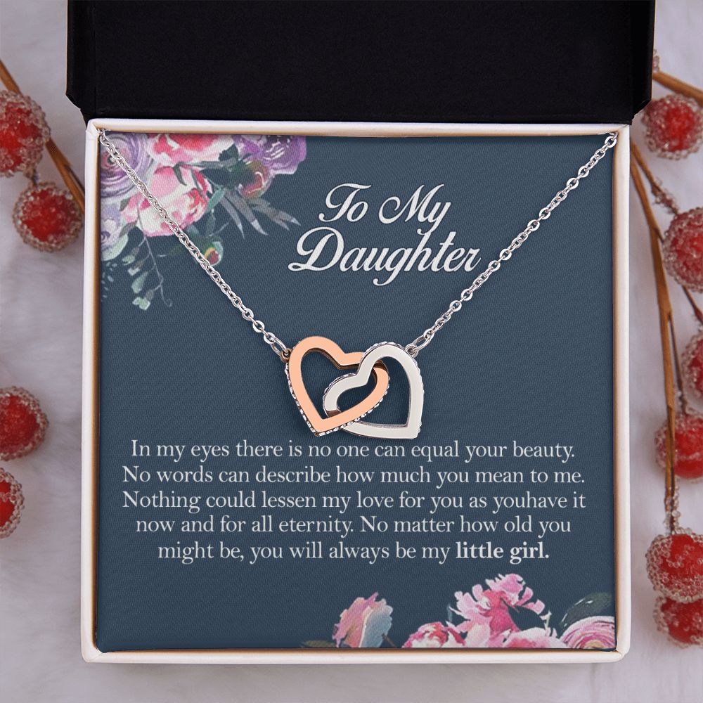 Mother Daughter Gift Ideas, To My Daughter Gift Necklace from Mom, Jewelry Pendant Present for Daughter, Birthday Christmas Gift Graduation Gifts for Daughters, Mother and Daughter Necklace 2139 Interlocking Hearts Necklace