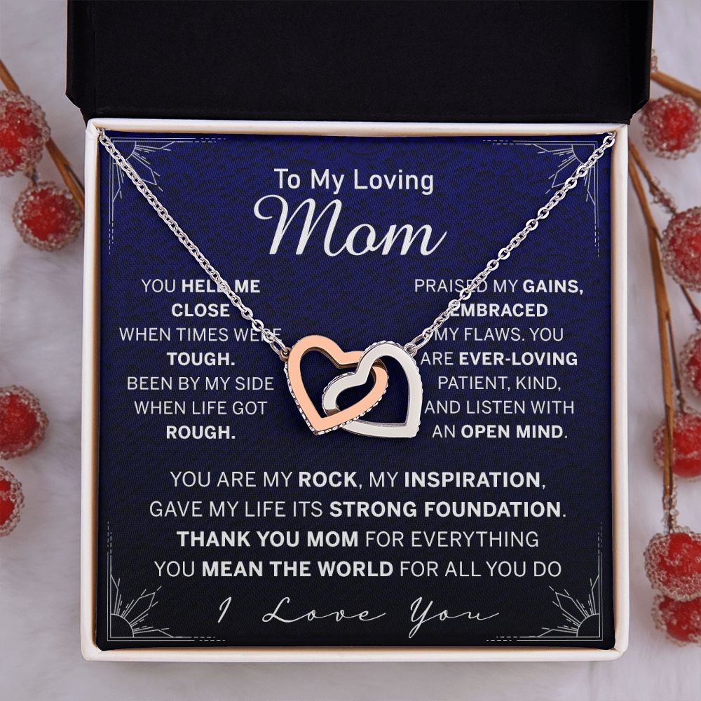To My Mom Necklace, Gift For Mom, Mother's Day Gift from Daughter, Mom Jewelry Gift for Mothers Day, Birthday Gift for Mother, Moms Gift from Daughter Son, Necklace for Mom Mother Interlocking Hearts Necklace