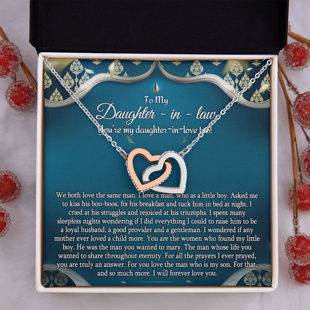 Daughter In Law Gifts Ideas, Daughter In Law Necklace, Gifts For Future Daughter In Law, Daughter In Law Birthday Gifts, Daughter-in-law Gifts From Mother In Law, Birthday Gifts For Daughter2 Interlocking Hearts Necklace