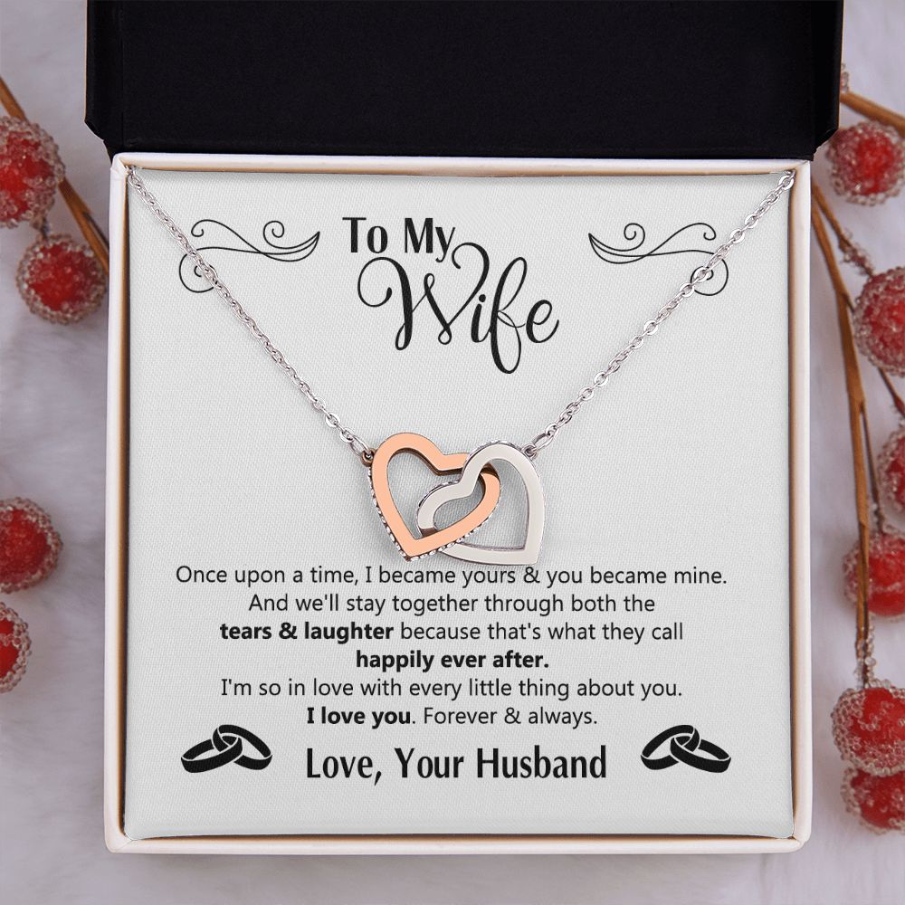 To My Wife Gift Necklace For Wife Anniversary For Wife Romantic Gifts For Her 175125613050 Interlocking Hearts Necklace
