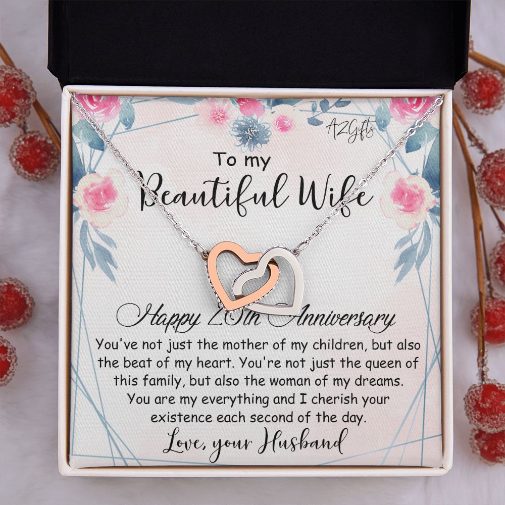 To My Beautiful Wife Necklace, Wedding Anniversary Jewelry For Women, Necklace For Wife from Husband, Gifts For Wife Birthday Gifts Necklace, Jewelry With Message Card In A Gift Box