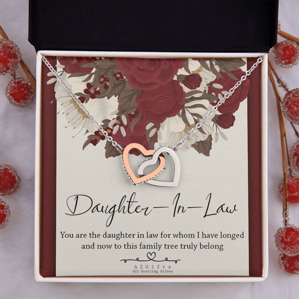 Daughter In Law Gifts Ideas, Daughter In Law Necklace, Gifts For Future Daughter In Law, Daughter In Law Birthday Gifts, Daughter-in-law Gifts From Mother In Law, Birthday Gifts For Daughter7 Interlocking Hearts Necklace