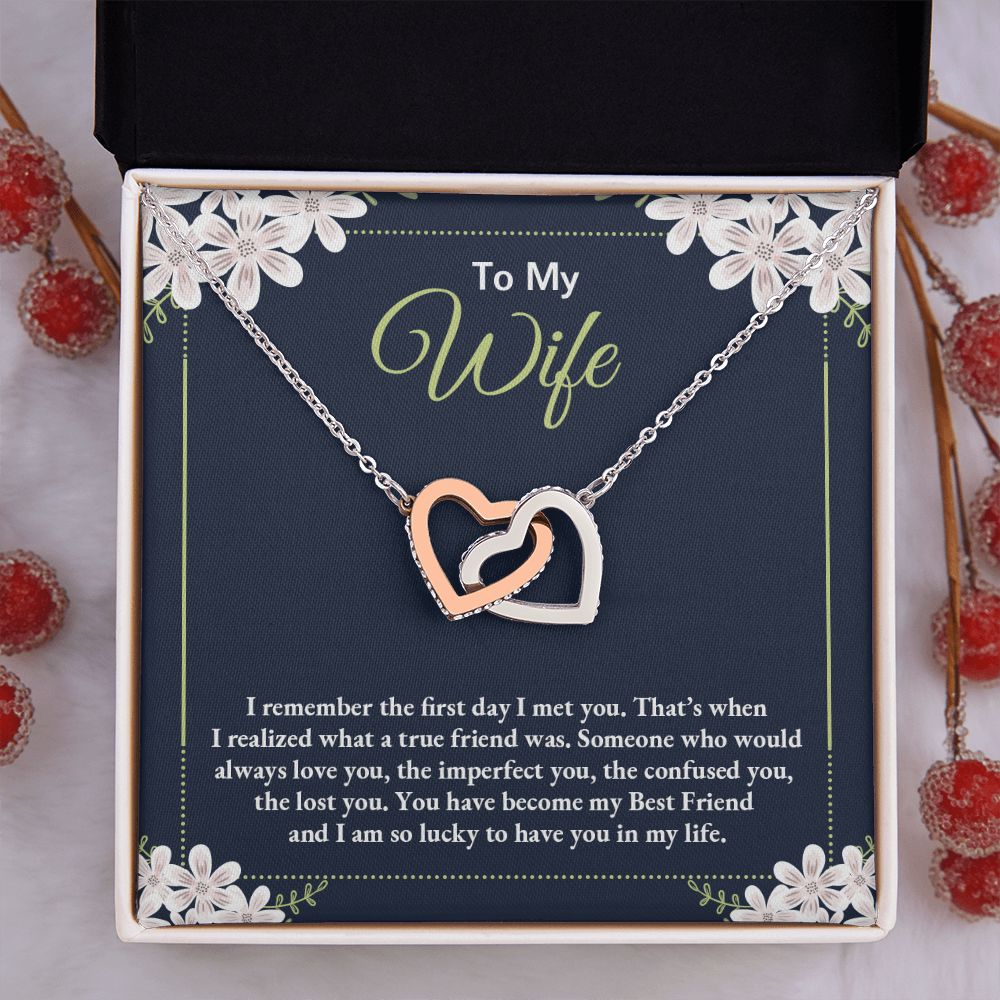 To My Wife Necklace Gift Alluring Beauty Necklace Birthday Gifts for Daughter 175146937086 Interlocking Hearts Necklace