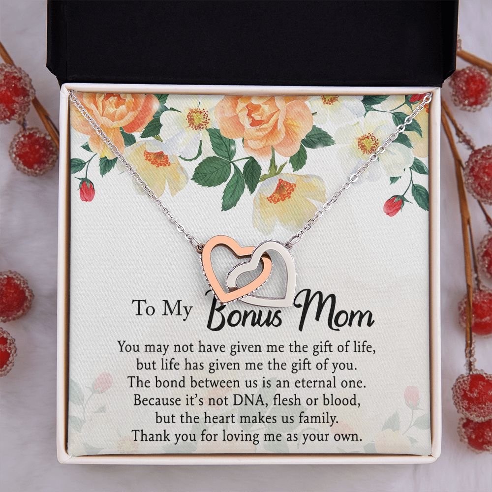 Mother Daughter Necklace as Daughter Gift from Mom, Mom Necklace as Christmas Gift for Mom from Son, Birthday Gift for Mother in Law Necklace, Bonus Mom Gifts for Step Mom Necklace5 Interlocking Hearts Necklace
