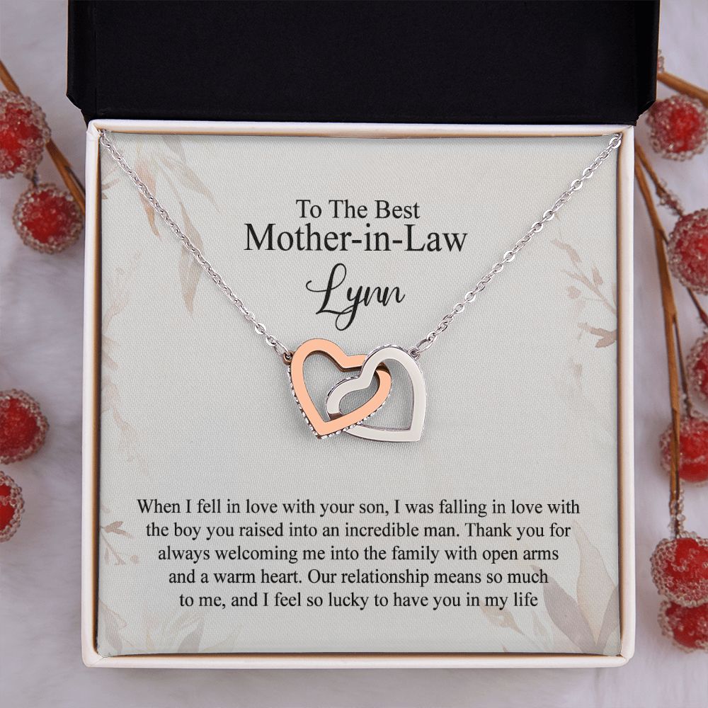 Mother in Law Necklace, Jewelry for Women, Future Mother in Law Gifts from Daughter in Law, Mother of Bride Gifts For Mother in Law, Birthday Gifts For Mother In Law From Daughter In Law4 Interlocking Hearts Necklace