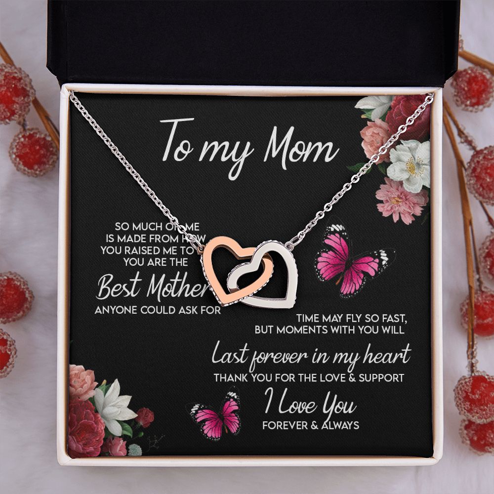 To My Mom Necklace, Gift For Mom, Mother's Day Gift from Daughter, Mom Jewelry Gift for Mothers Day, Birthday Gift for Mother, Moms Gift from Daughter Son, Necklace for Mom Mother 13 Interlocking Hearts Necklace