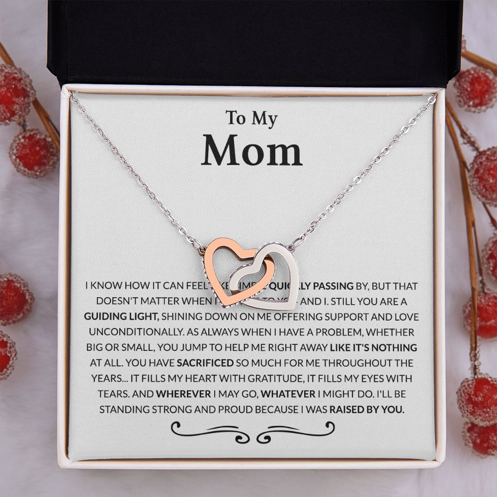 Gift for Mom from Daughter Moms Birthday Meaningful Gift for Mom Wedding Gifts Interlocking Hearts Necklace