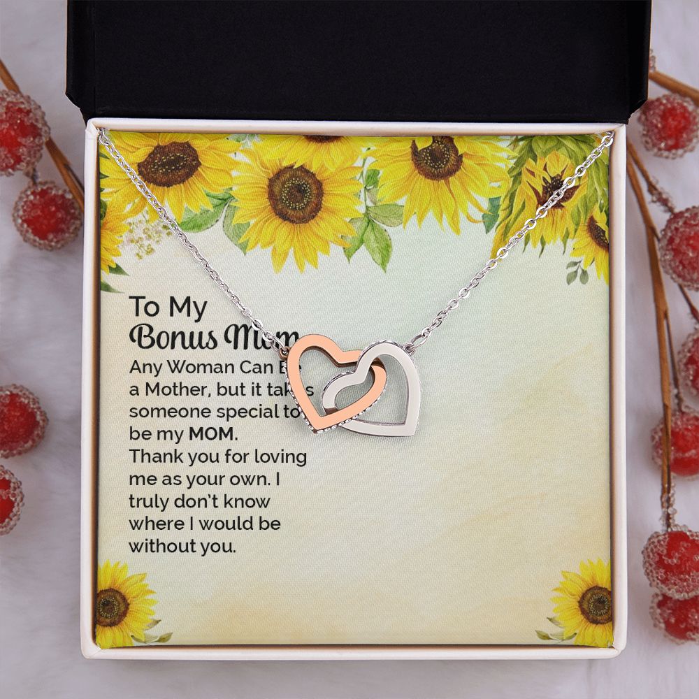 Mother Daughter Necklace as Daughter Gift from Mom, Mom Necklace as Christmas Gift for Mom from Son, Birthday Gift for Mother in Law Necklace, Bonus Mom Gifts for Step Mom Necklace3 Interlocking Hearts Necklace