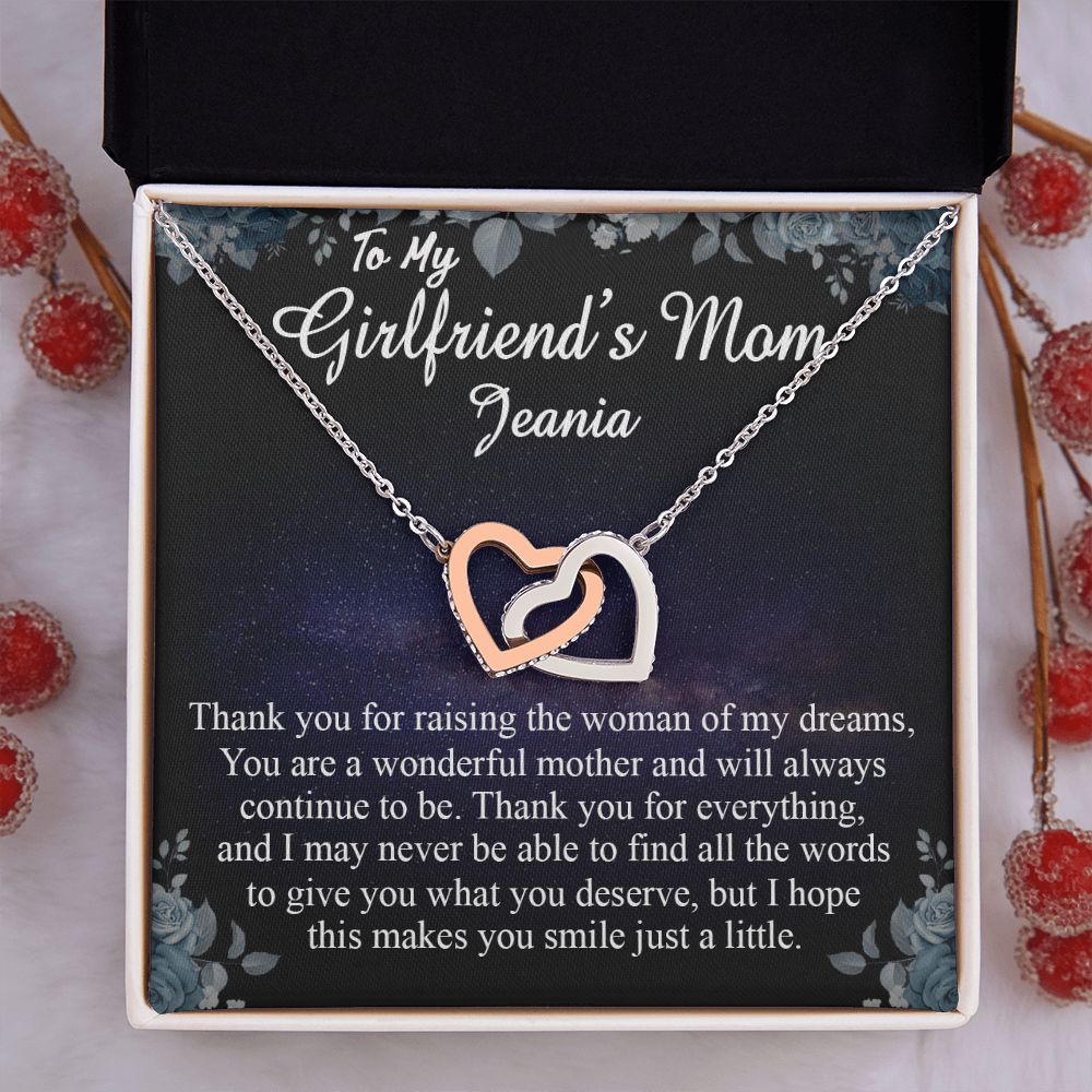 To My Girlfriends Mom Gift Mother's Day Gift for Girlfriend's Mom Necklace Gift Interlocking Hearts Necklace