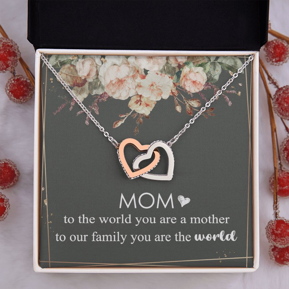 Mom Necklace Gifts for Mom from Daughter to Mom Gifts for Mothers Day from Daughter, To My Mom Necklace from Daughter to Mom Birthday Gifts Necklace with Message Card and Gift Box4 Interlocking Hearts Necklace