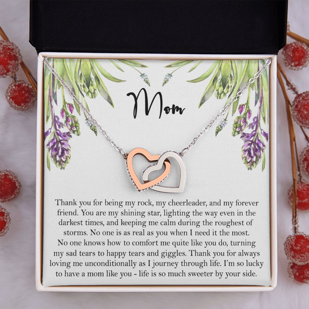 To My Mom Necklace, Gift For Mom, Mother's Day Gift from Daughter, Mom Jewelry Gift for Mothers Day, Birthday Gift for Mother, Moms Gift from Daughter Son, Necklace for Mom Mother 6 Interlocking Hearts Necklace