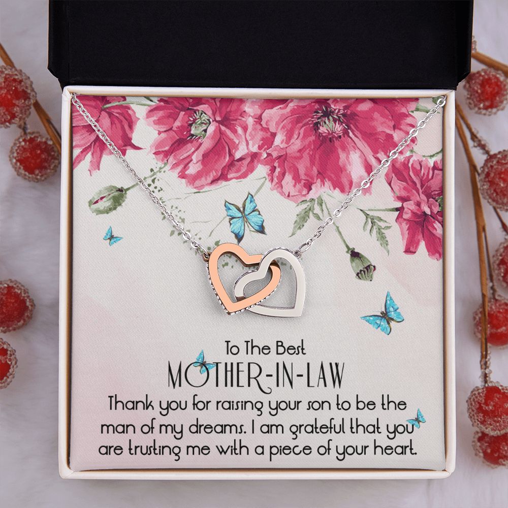 Mother in Law Necklace, Jewelry for Women, Future Mother in Law Gifts from Daughter in Law, Mother of Bride Gifts For Mother in Law, Birthday Gifts For Mother In Law From Daughter In Law1 Interlocking Hearts Necklace