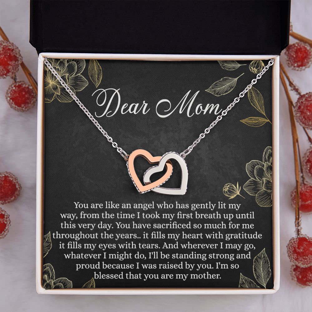 Mothers Day Gifts From Son Daughter Kids Gifts For Mom Birthday Unique Mothers Day Necklace Gift Idea Sentimental Mom Christmas Present Interlocking Hearts Necklace
