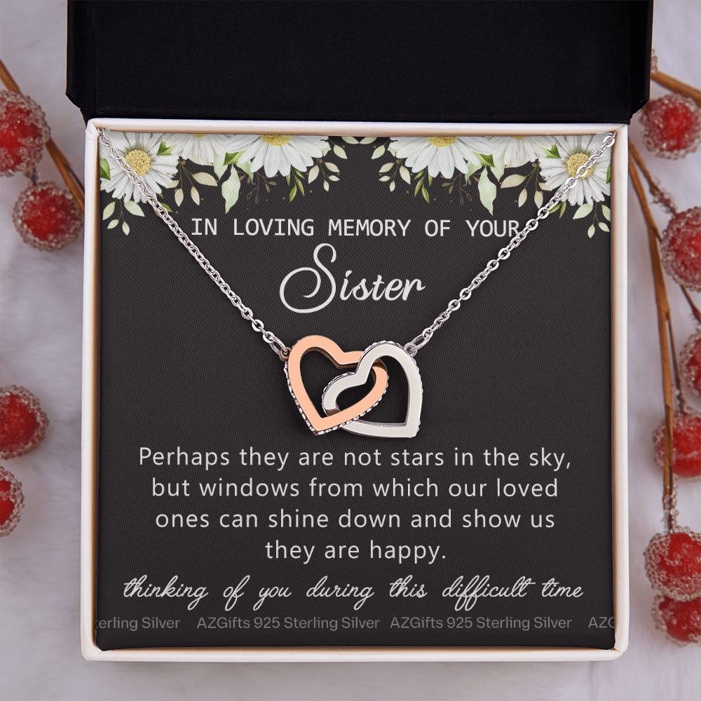 Loss Of Sister Necklace Gift, Sympathy Loss Of Sister, Sympathy Gift Box, Loss Of Sister Necklace, Loss Of Sister, Loss Of Sister Gift, Condolence Gifts, Remembrance Necklace for Women Interlocking Hearts Necklace