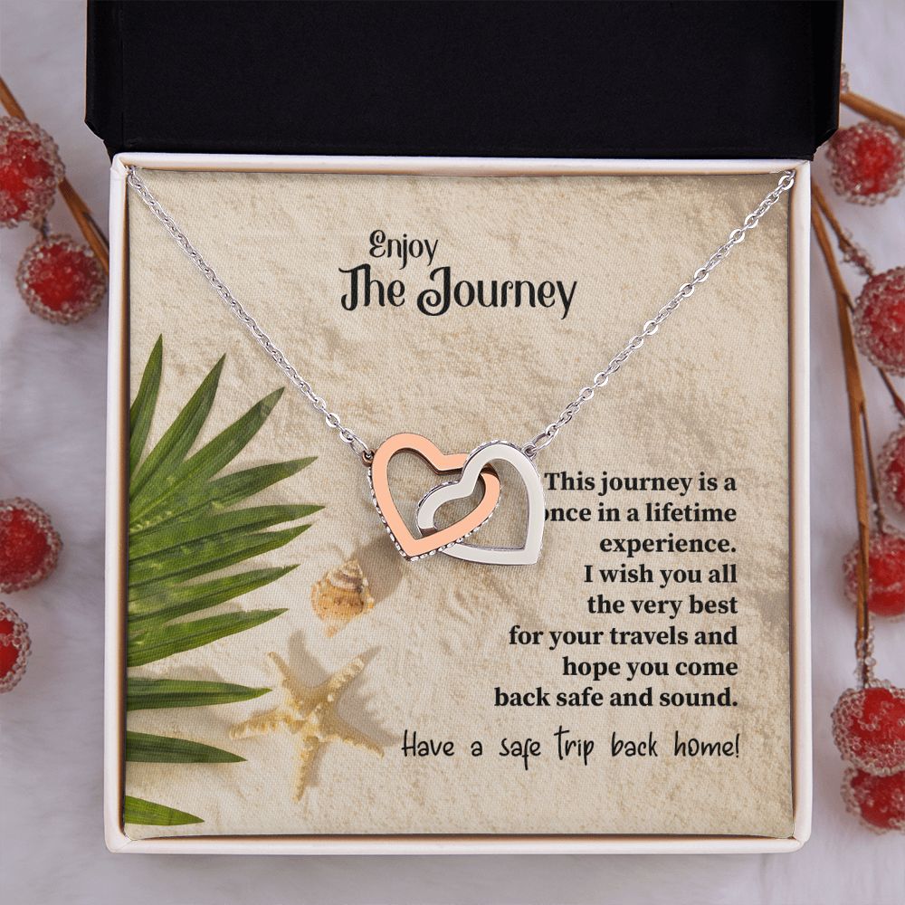 To My Mom Mother Necklace Pendant Gift Enjoy Your Journey By Sanad With Message Card Gift For Mom Interlocking Hearts Necklace