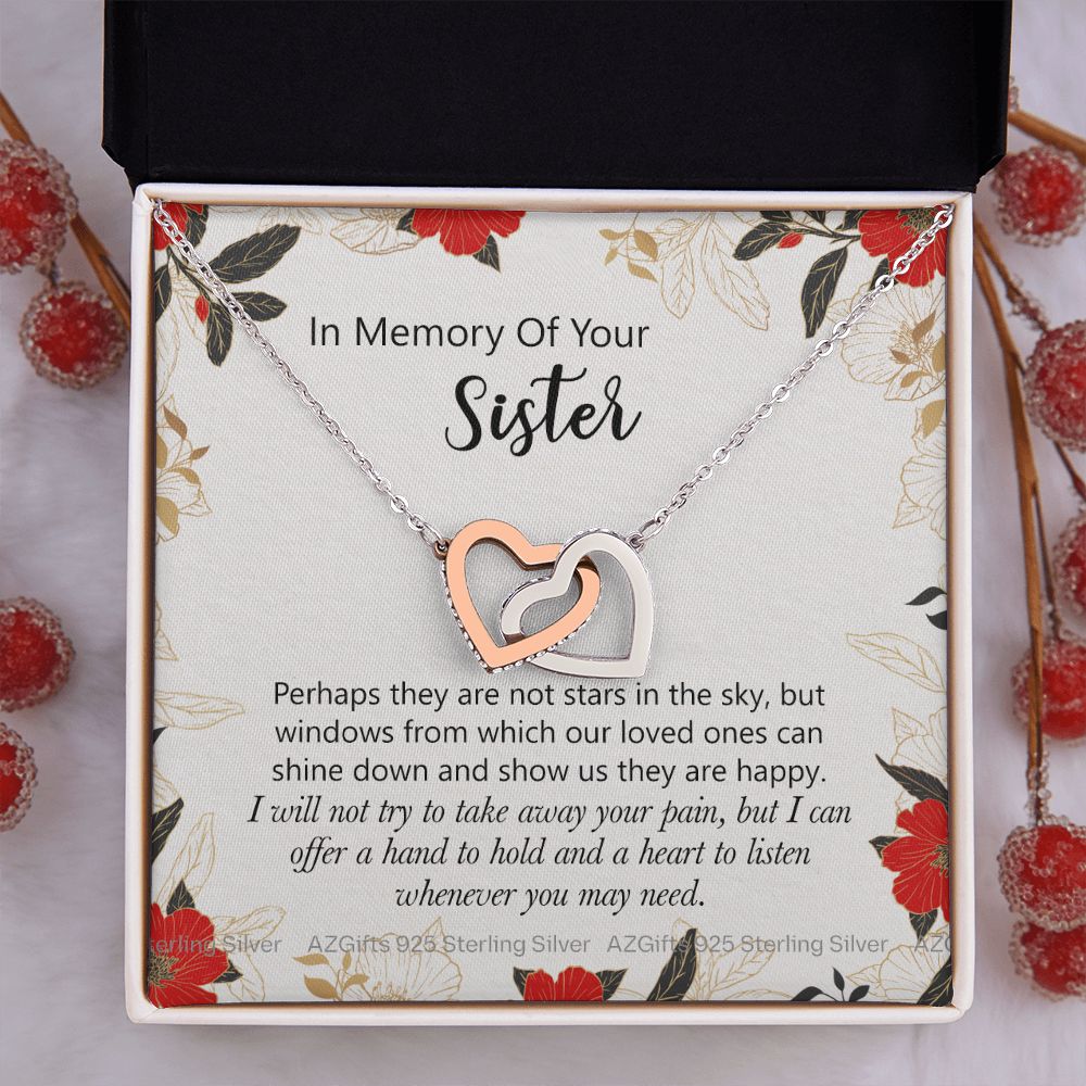 In Memory Of Your Sister Gift, Sympathy Loss Of Sister, Memorial Gift For Loss Of Sister , Sympathy Gift Loss Of A Sister, Loss Of A Sister Interlocking Hearts Necklace