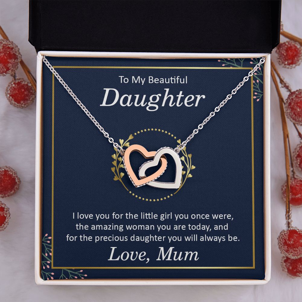 To My Daughter Necklace Gift from Mom, Mother and Daughter Jewelry Necklace for Girls, Mother Daughter Gift Ideas, Jewelry Pendant Necklace