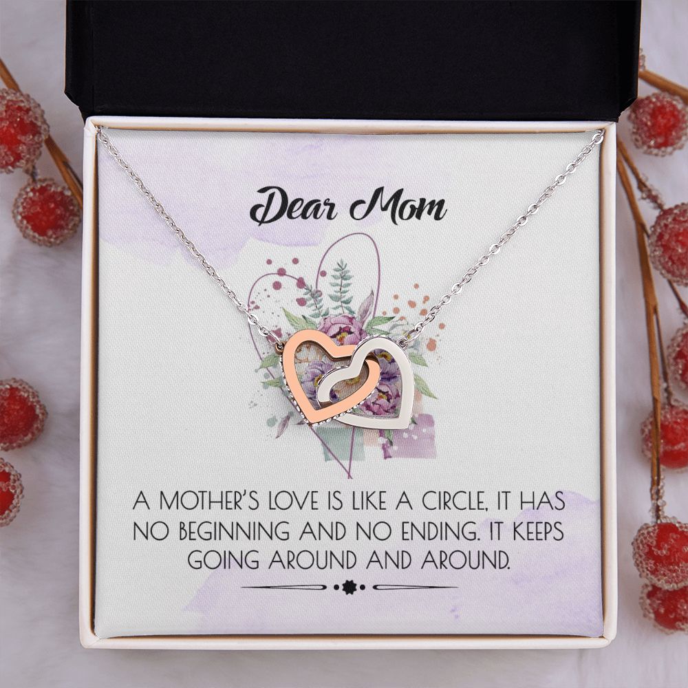 To My Mom Necklace Pendant Gift From Daughter Or Son Happy Mother's Day Gift For Mom Birthday, Anniversary Interlocking Hearts Necklace
