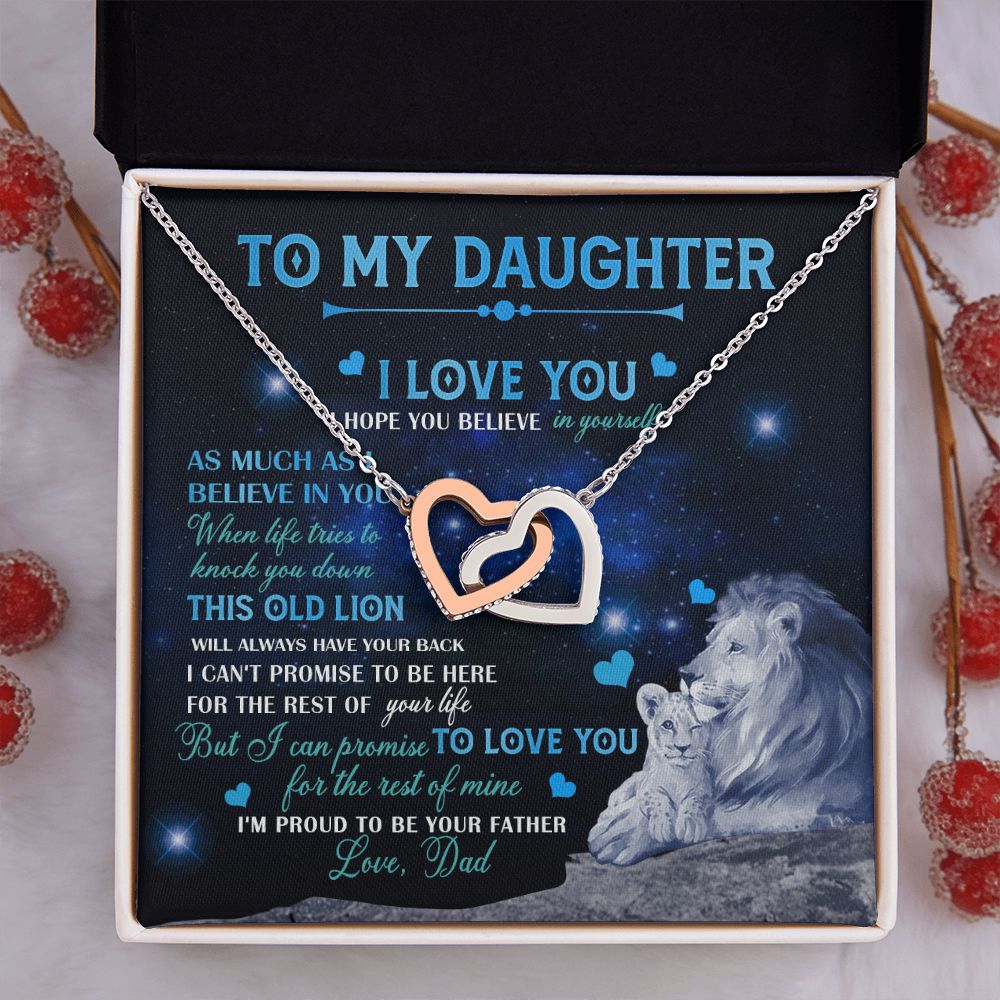 Dad To Daughter Necklace Jewelry Gift for Daughter from Dad Father Daughter Gift 175009114907 Interlocking Hearts Necklace